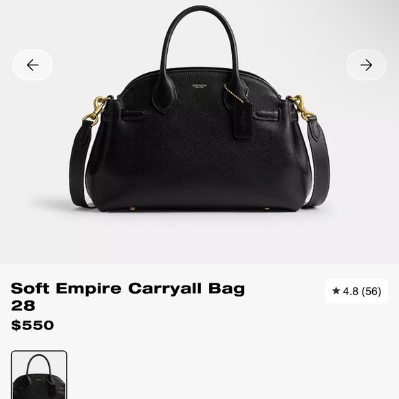 Coach soft empire 28 Black Leather Satchel with Gold Accents - Picture 9 of 10